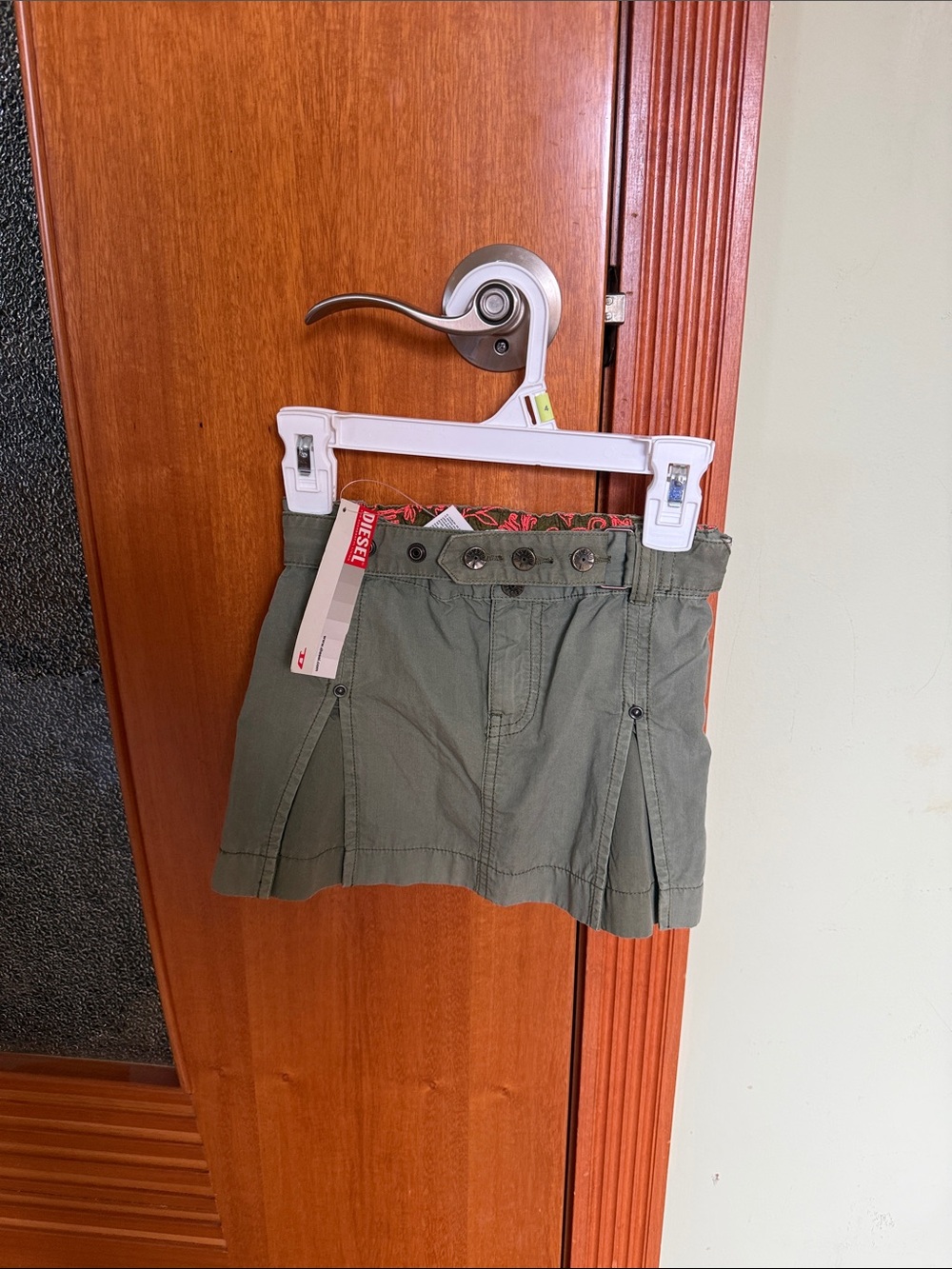 Diesel Olive Utility Pleated Girls' Skirt